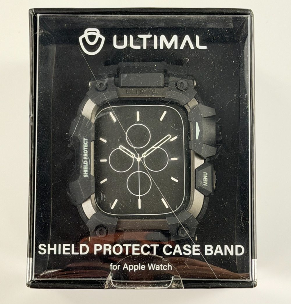Ultimal Shield Protect Case Band for Apple Watch 44mm Black Rugged Series 9/8/7